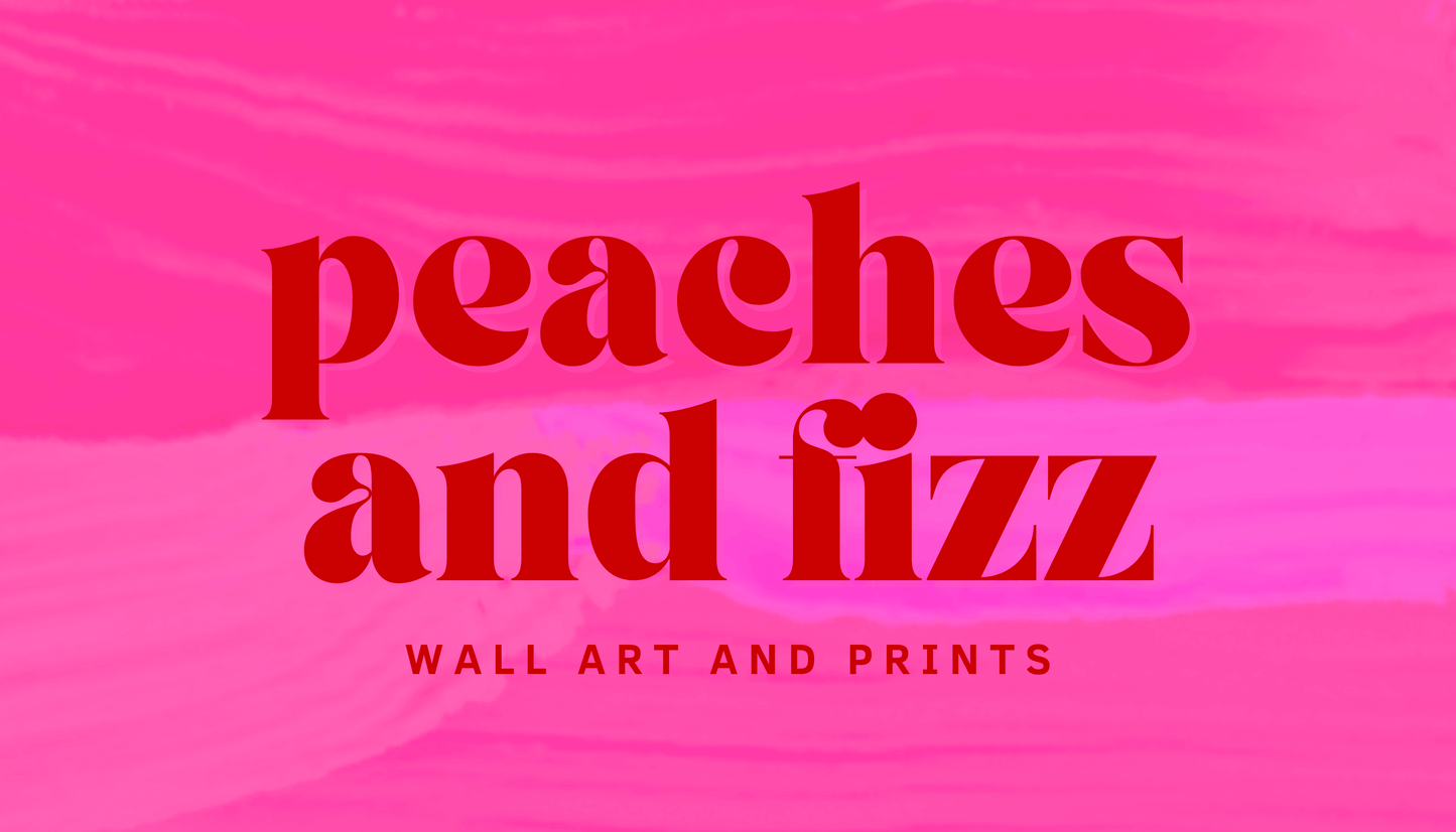 Gift card mockup to spend on prints and posters online at Peaches and Fizz