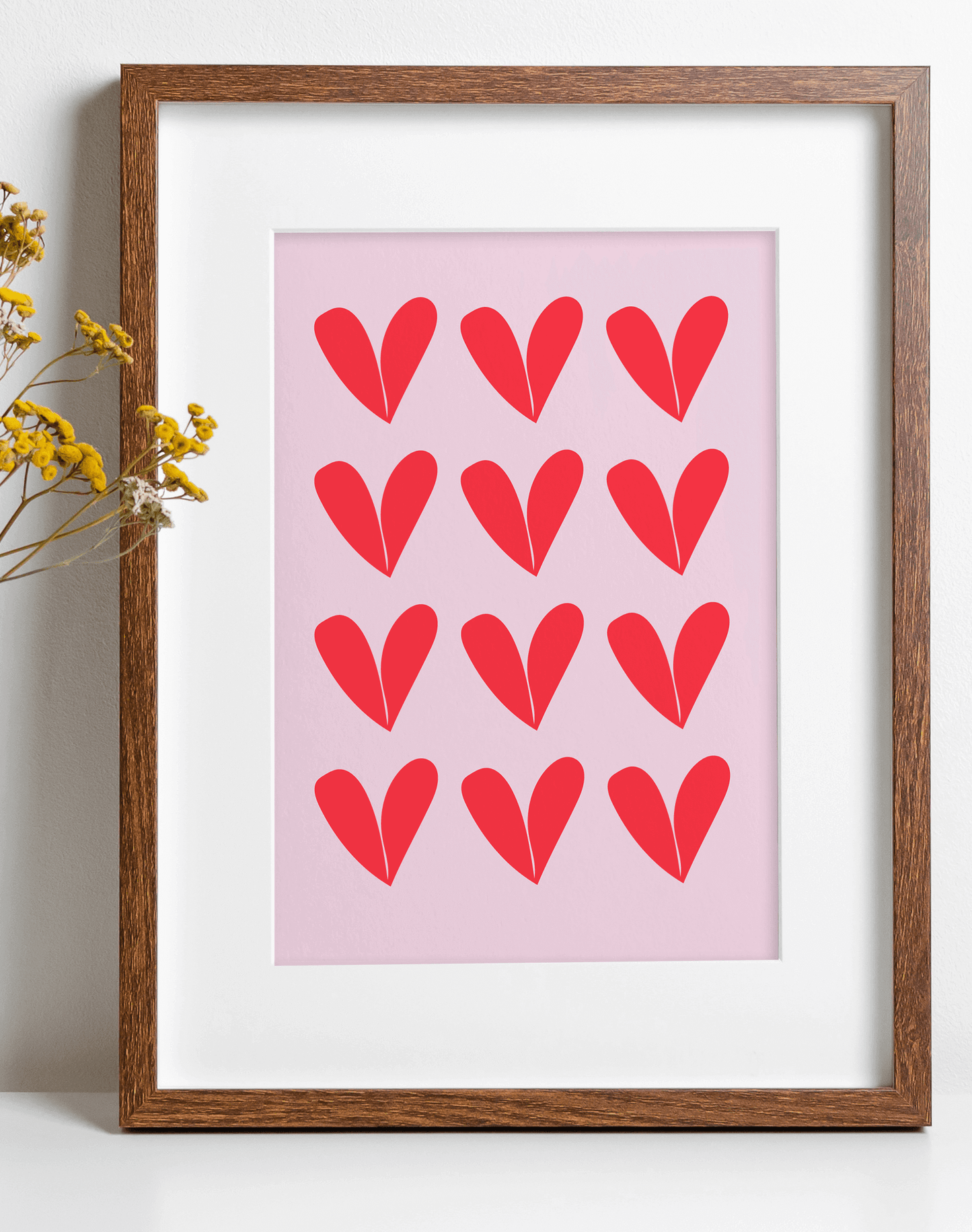 Pink and Red Hearts