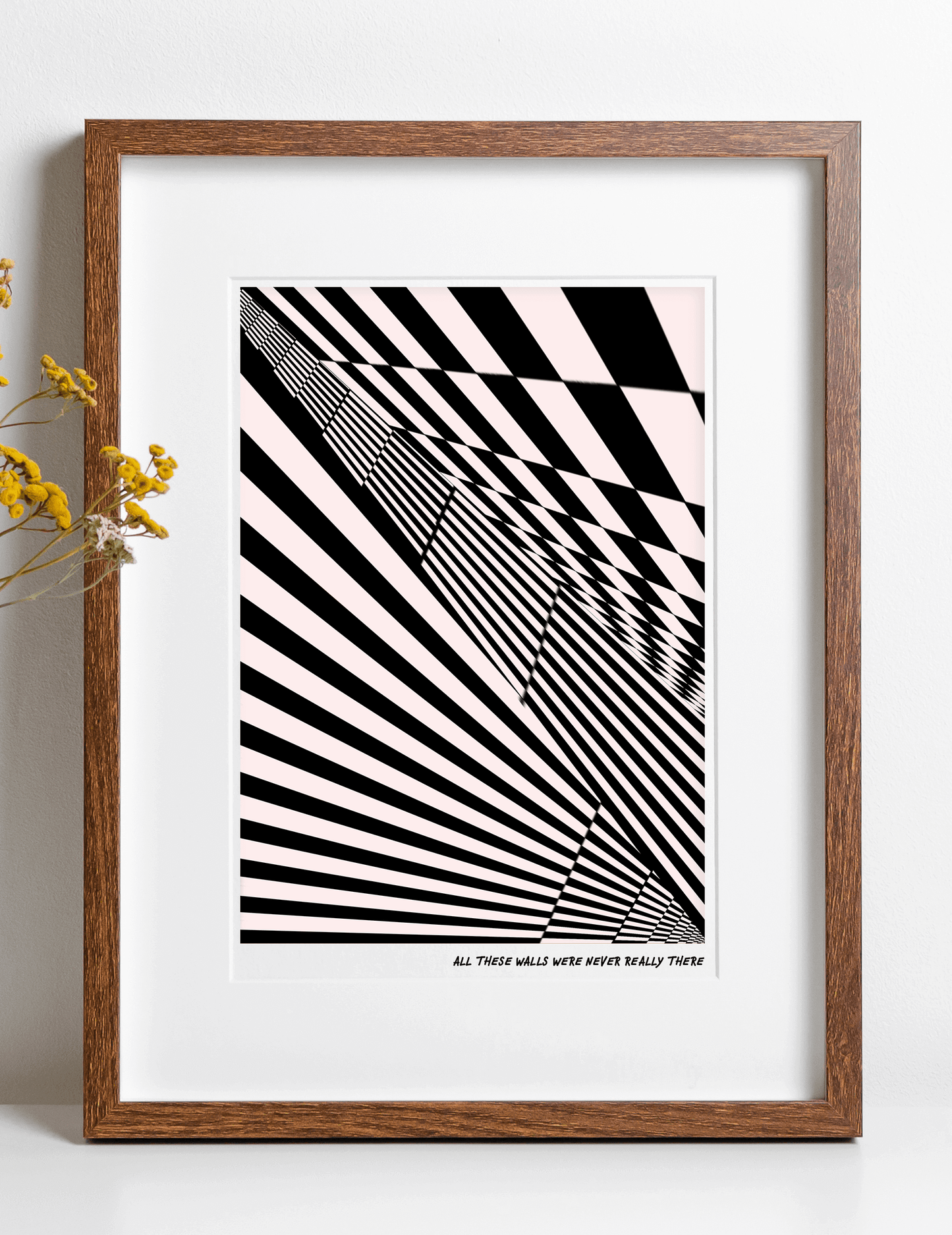 black and white, monochrome, abstract design compromised of different weighted lines in a geometric style