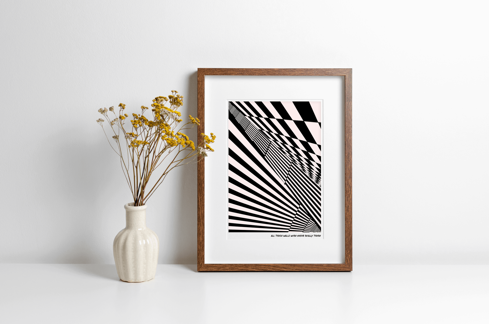 black and white, monochrome, abstract design compromised of different weighted lines in a geometric style